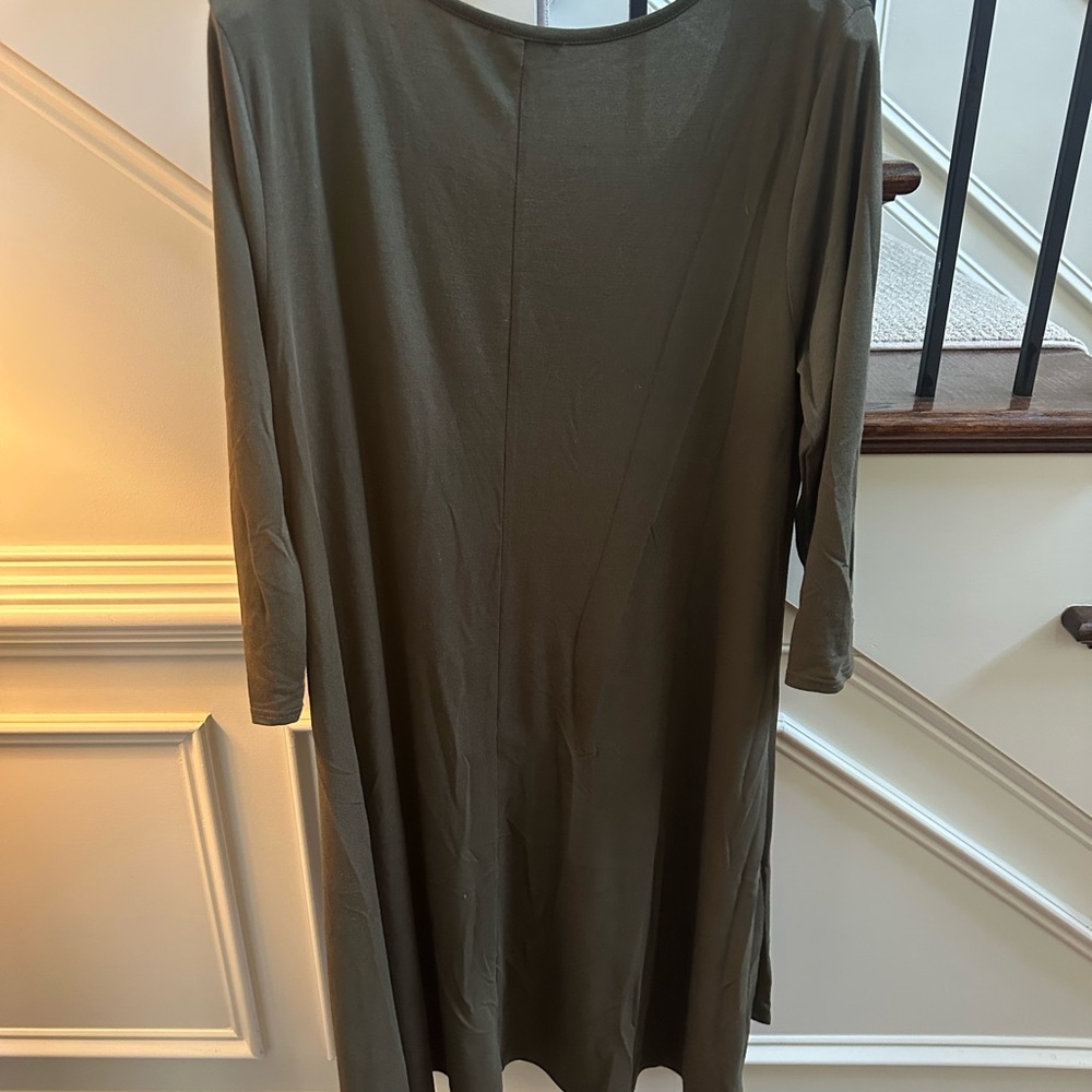 Olive Green Women's dress high/low Umgee size Large - Picture 2 of 3